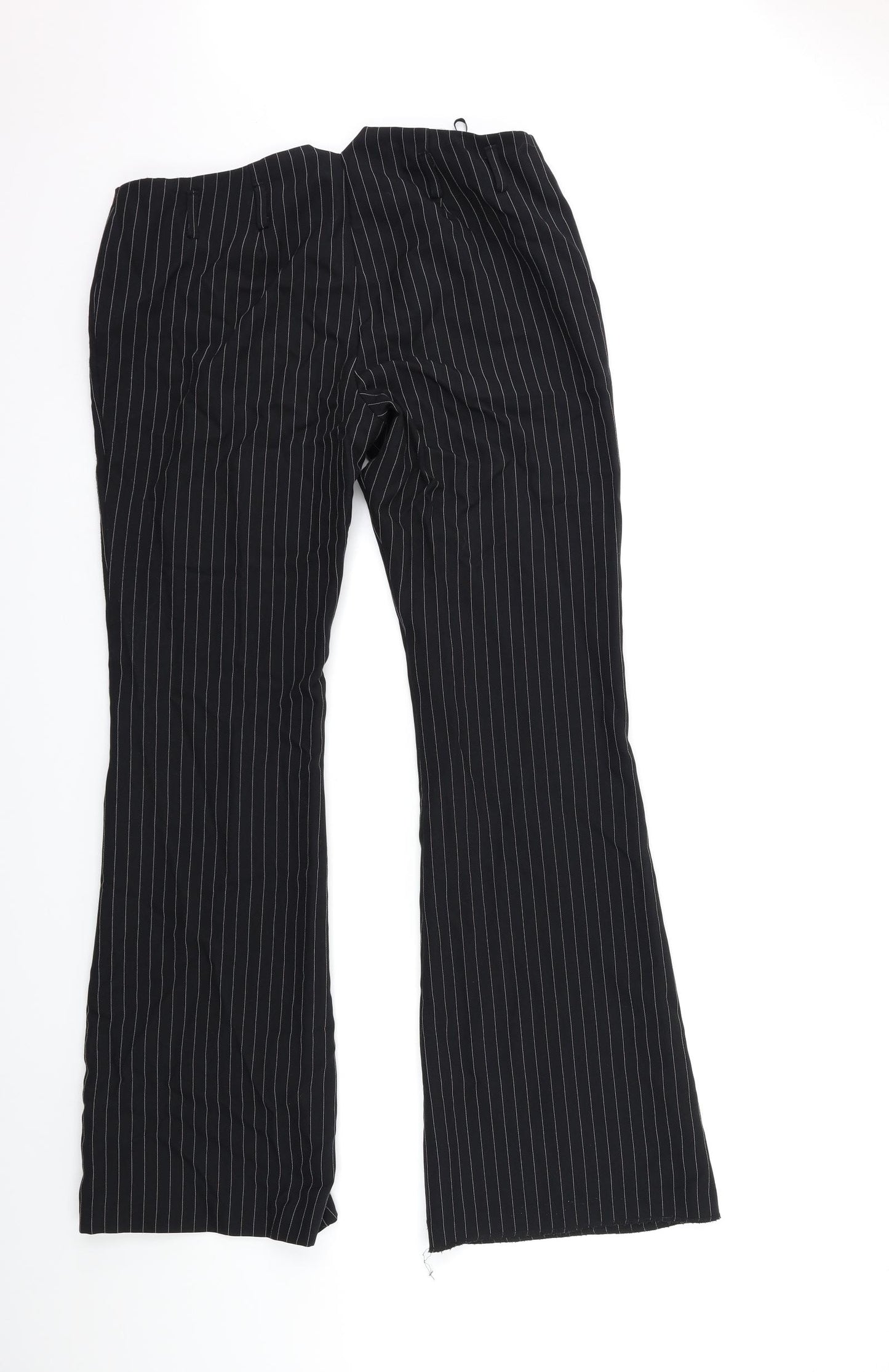 Jaeger Womens Black Striped  Trousers  Size 14 L32 in