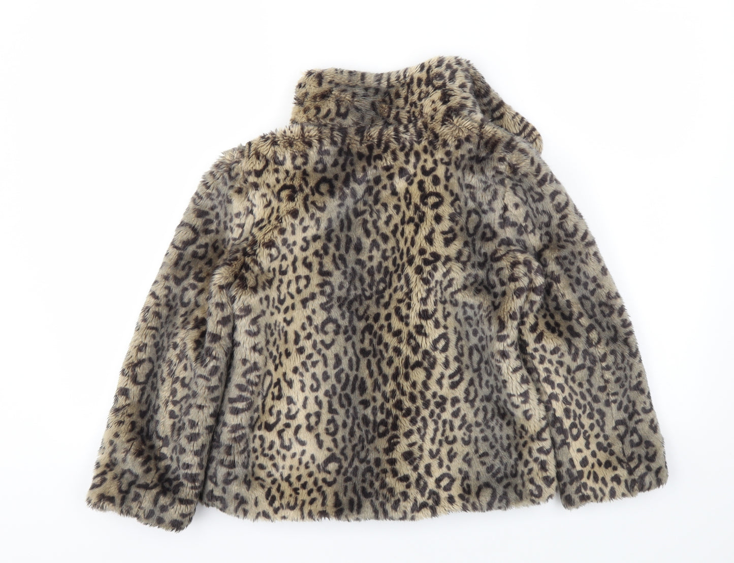 NEXT Girls Brown Animal Print  Basic Jacket Jacket Size 7-8 Years