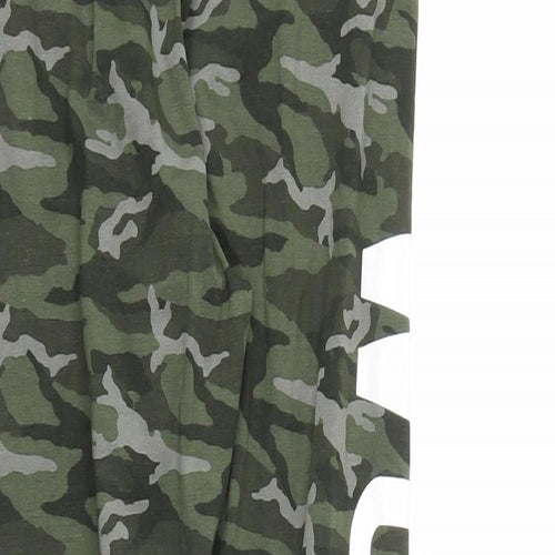 Golddigga Womens Green Camouflage  Capri Leggings Size 12 L25 in - Stretch waistband