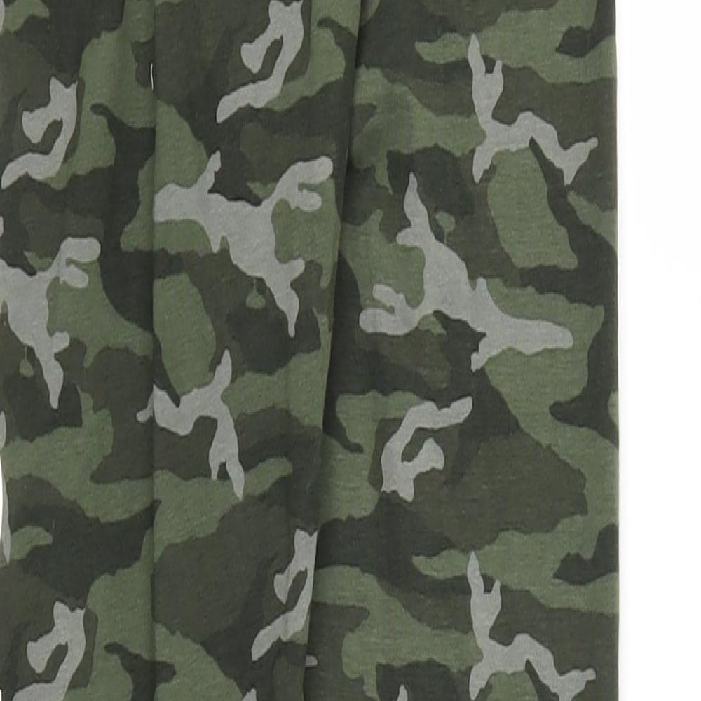 Golddigga Womens Green Camouflage  Capri Leggings Size 12 L25 in - Stretch waistband