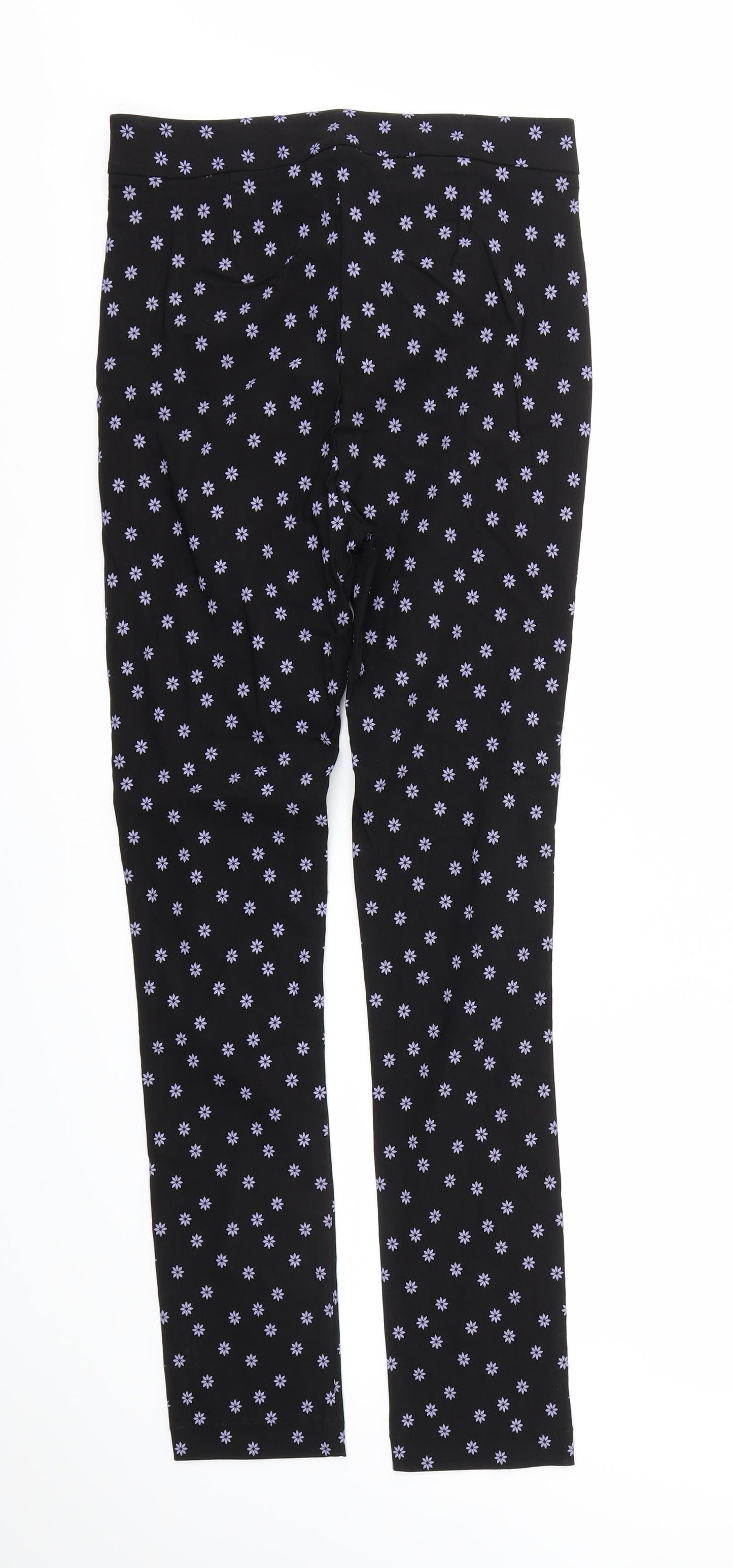 Zara Girls Black Floral  Capri Trousers Size M