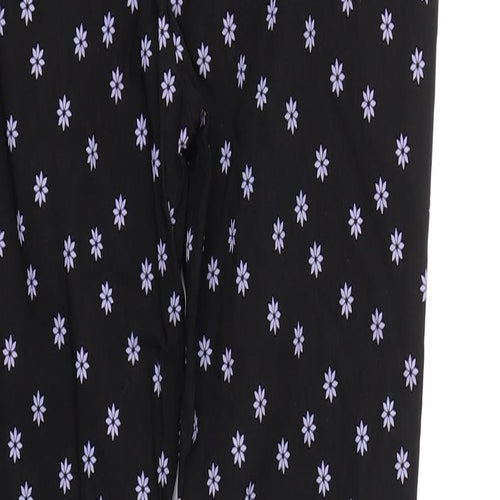 Zara Girls Black Floral  Capri Trousers Size M