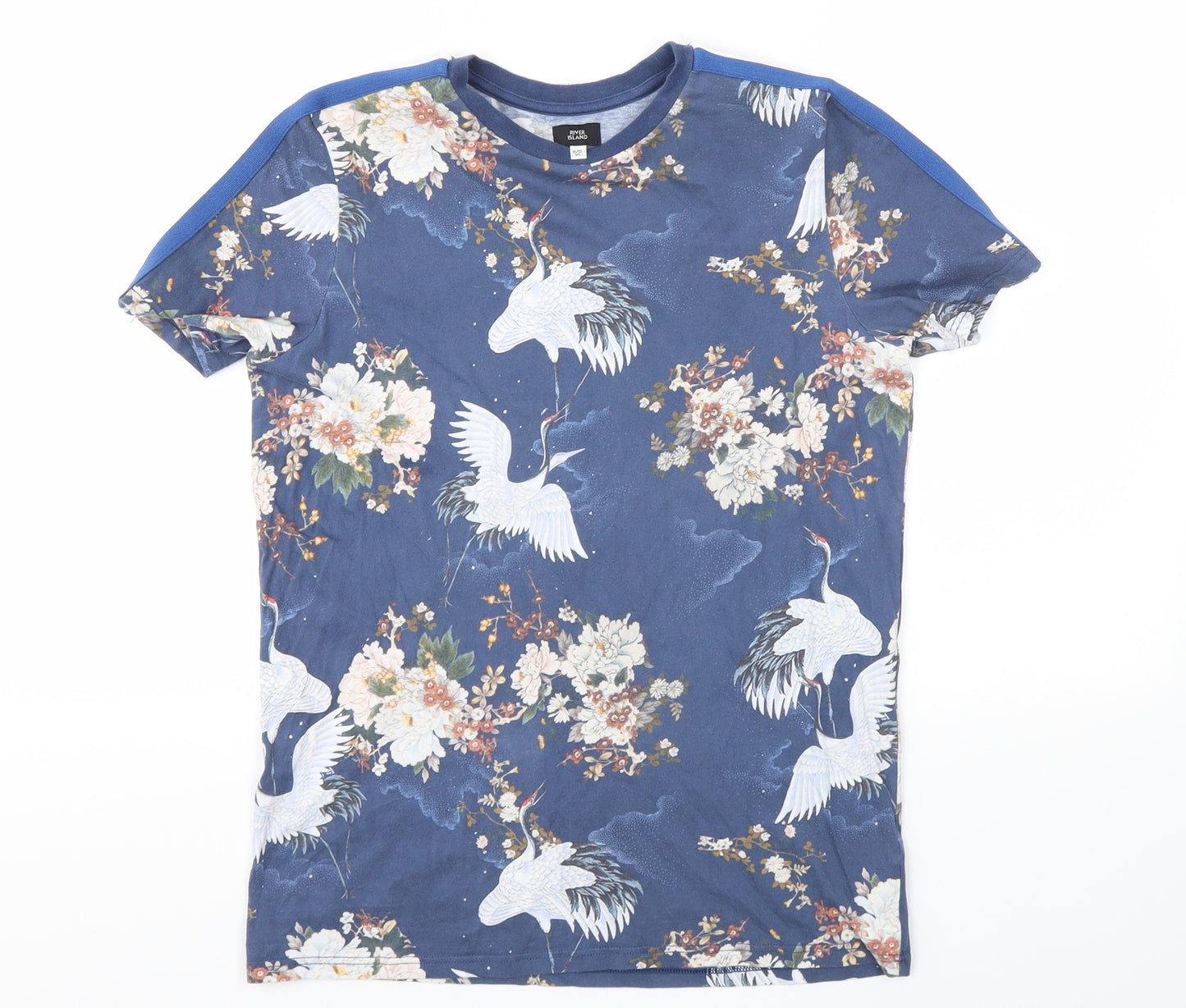 River Island Boys Blue Floral  Basic T-Shirt Size 11-12 Years