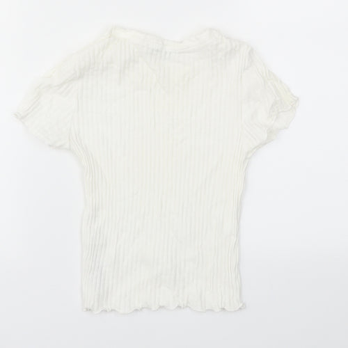 Zara Girls White   Basic T-Shirt Size S