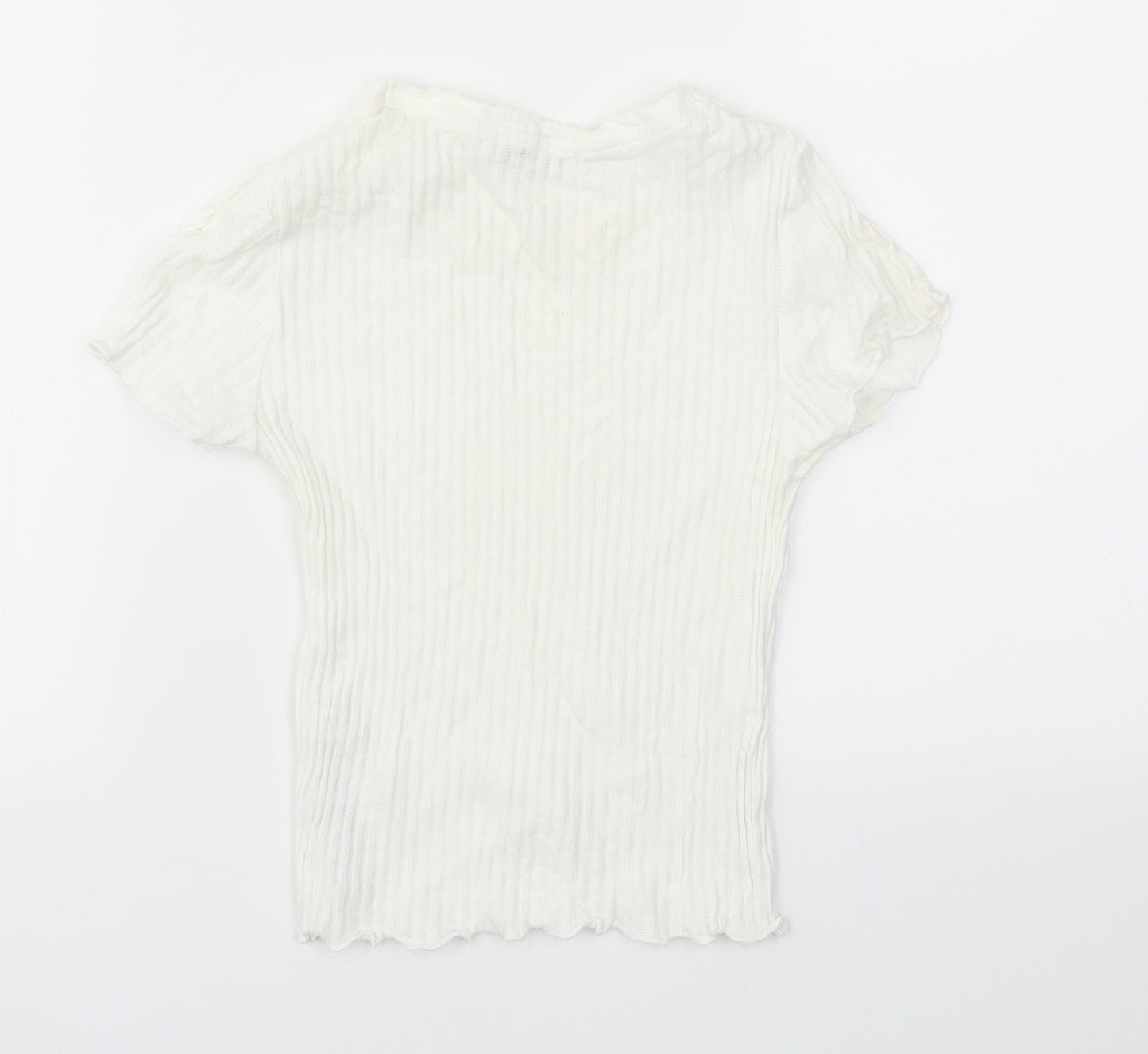 Zara Girls White   Basic T-Shirt Size S