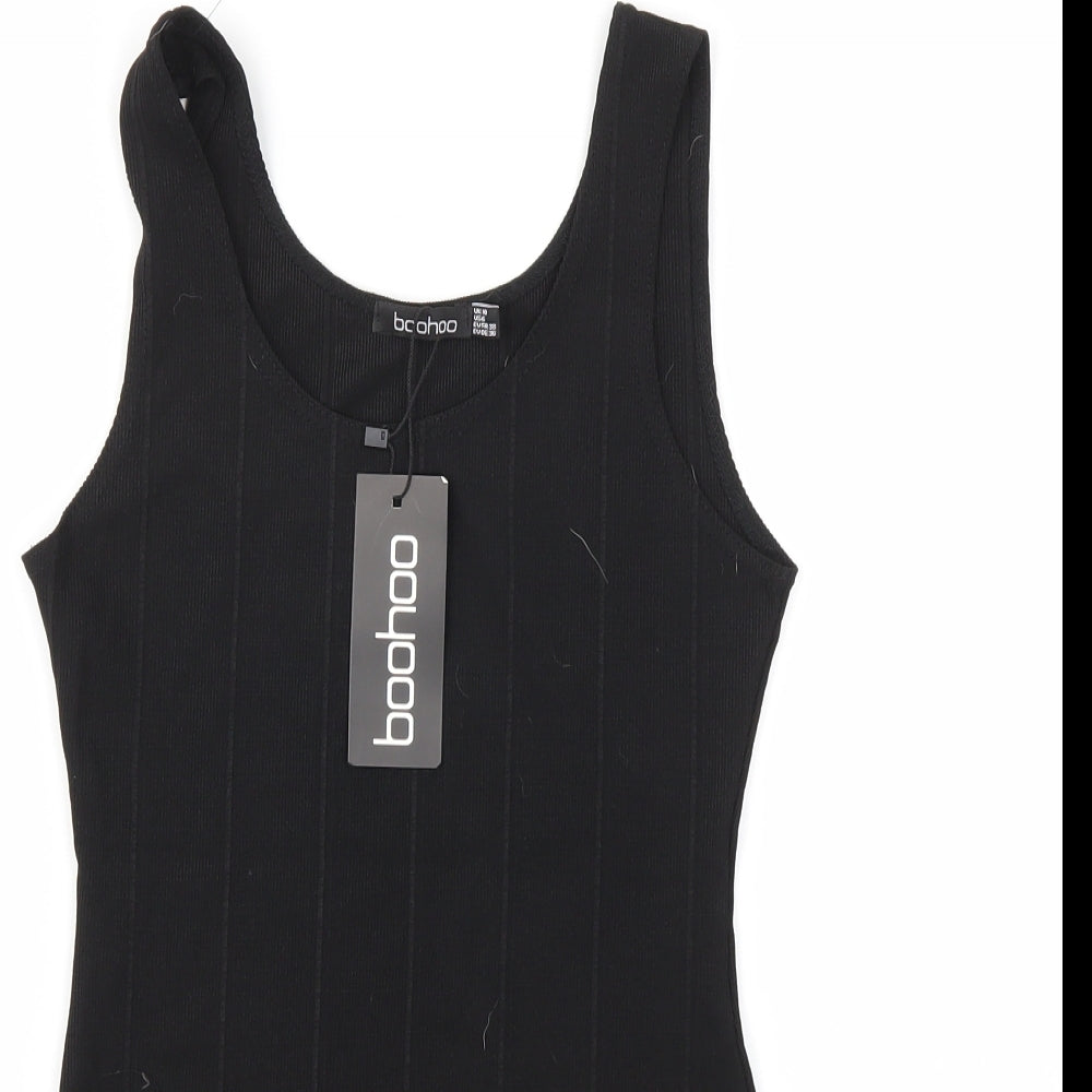 Boohoo Womens Black   Bodysuit One-Piece Size 10