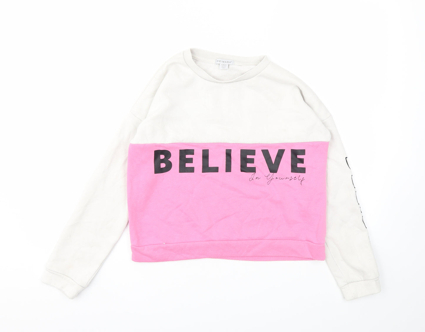Primark Girls Pink   Pullover Sweatshirt Size 11-12 Years