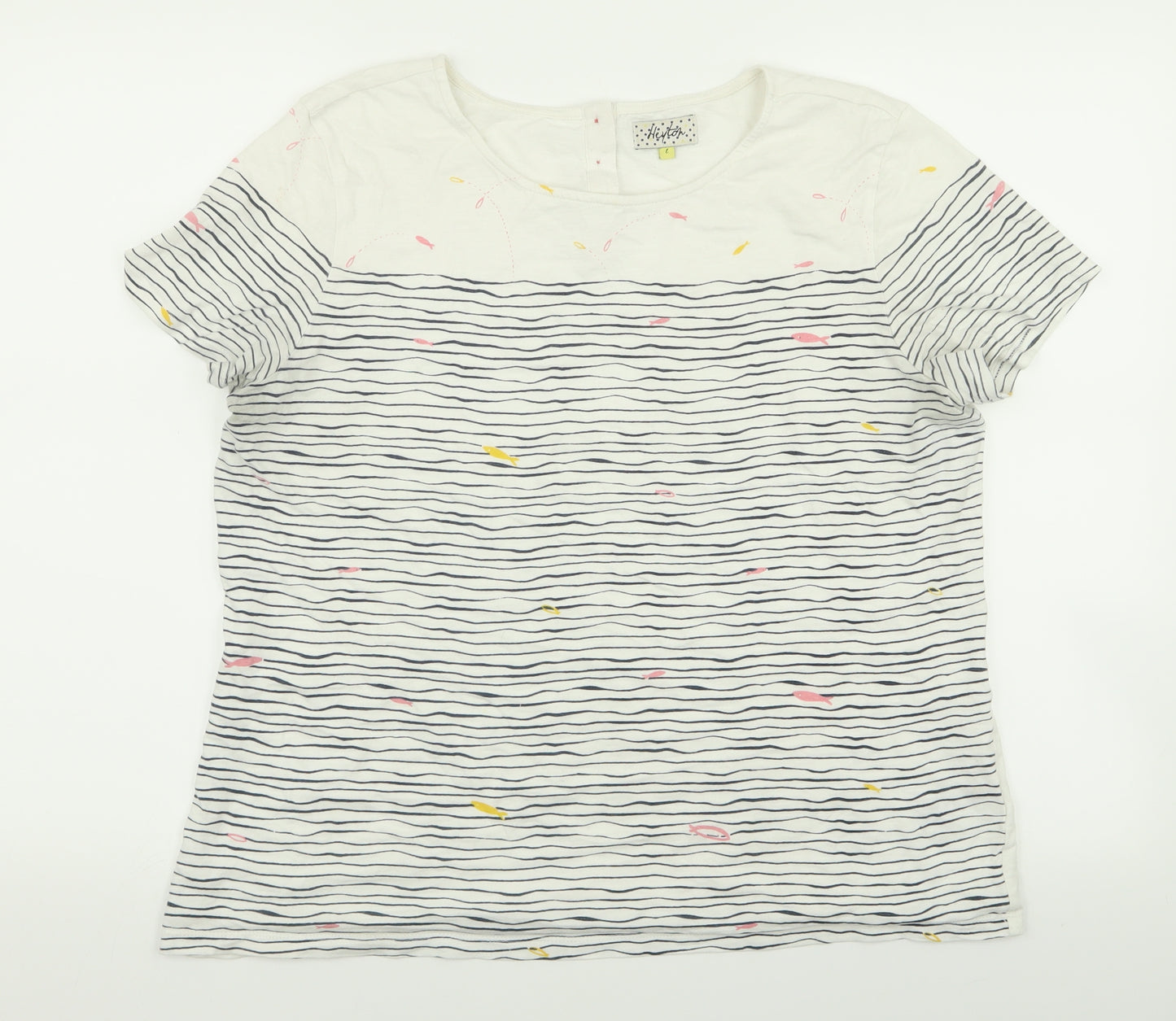 heyton Womens Multicoloured Striped  Basic T-Shirt Size L