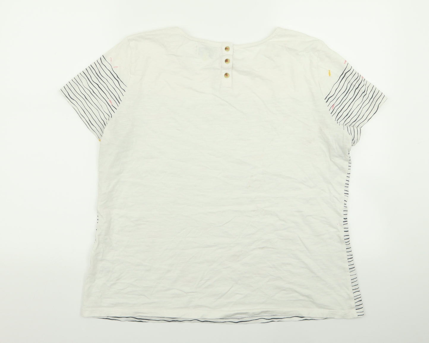 heyton Womens Multicoloured Striped  Basic T-Shirt Size L