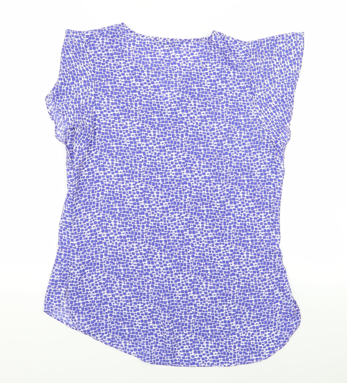 dunnes Womens Blue Geometric  Basic Blouse Size 8
