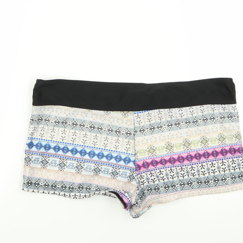 Preworn Womens Multicoloured Geometric  Compression Shorts Size M - Stretch waistband