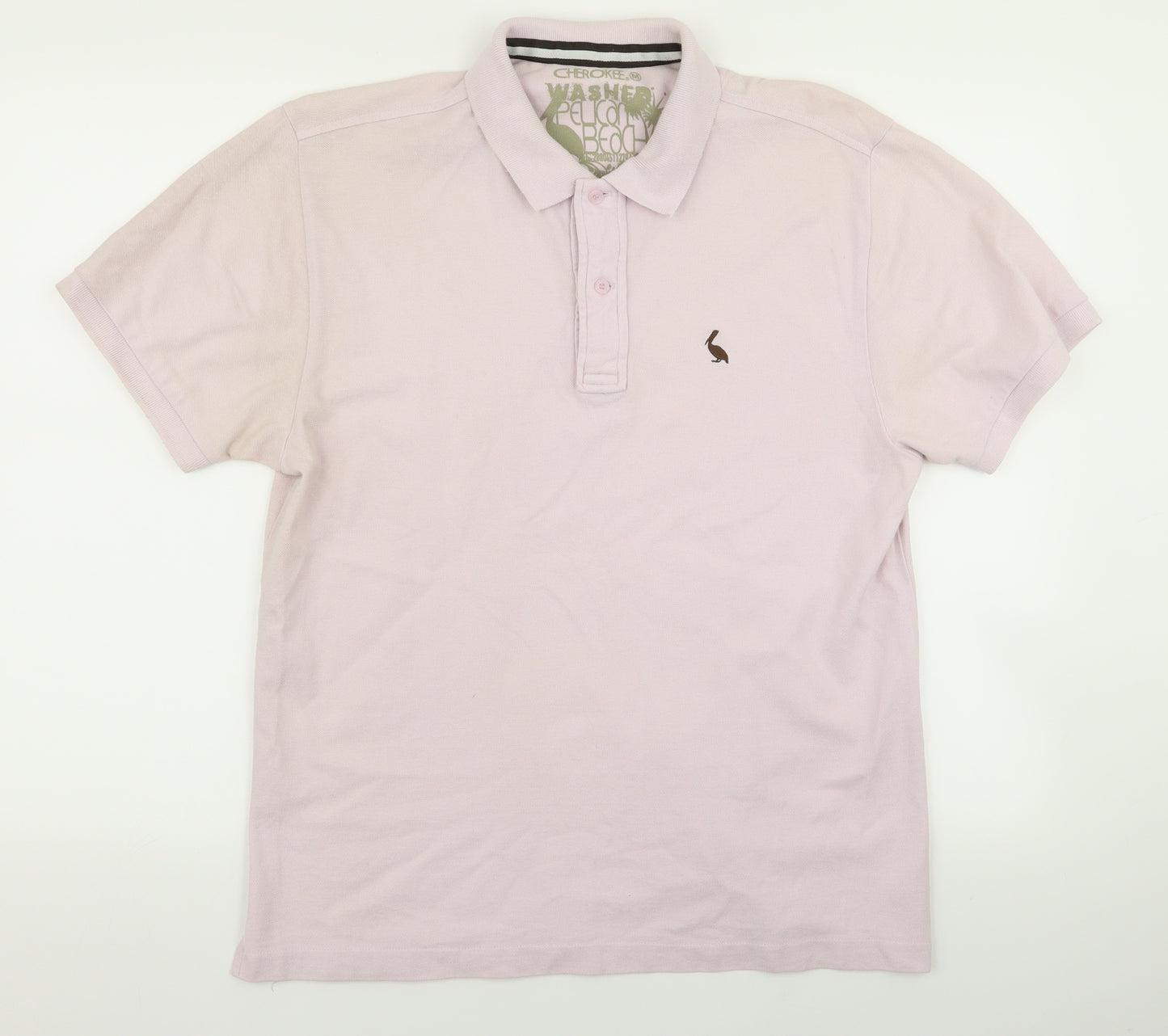 Cherokee Mens Pink    Polo Size M