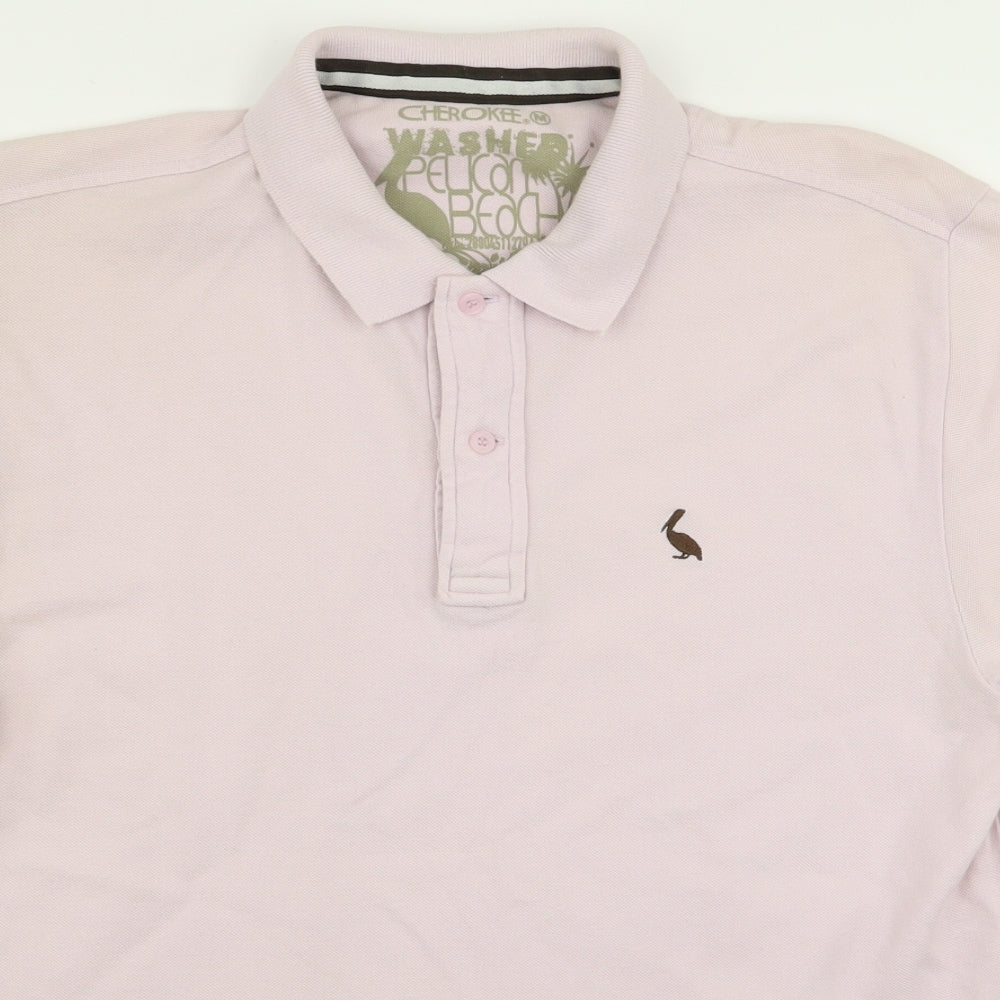 Cherokee Mens Pink    Polo Size M