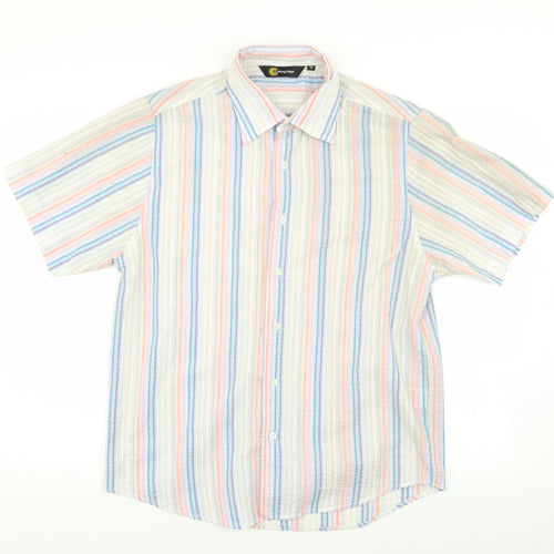 Cutting Edge Mens Multicoloured Striped   Button-Up Size M