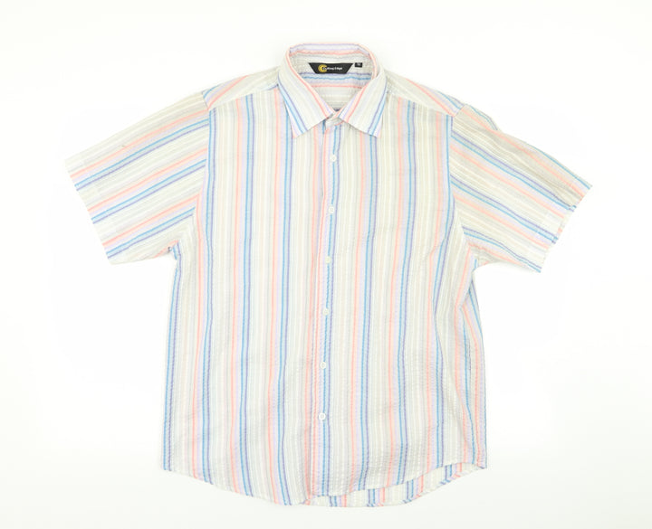 Cutting Edge Mens Multicoloured Striped Button-Up Size M