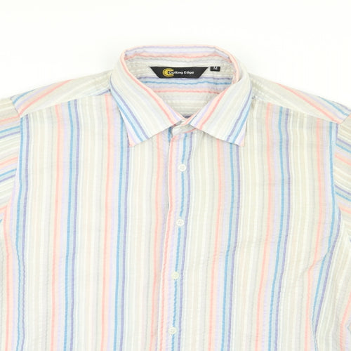 Cutting Edge Mens Multicoloured Striped   Button-Up Size M