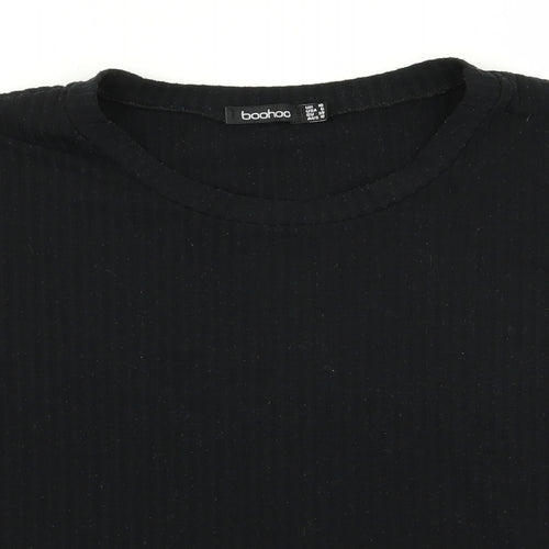 Boohoo Womens Black   Basic T-Shirt Size 10