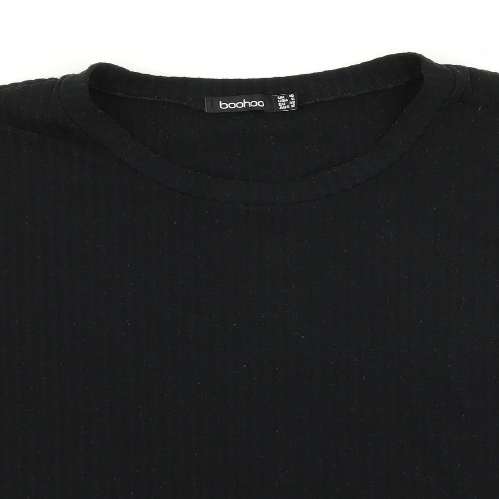 Boohoo Womens Black   Basic T-Shirt Size 10
