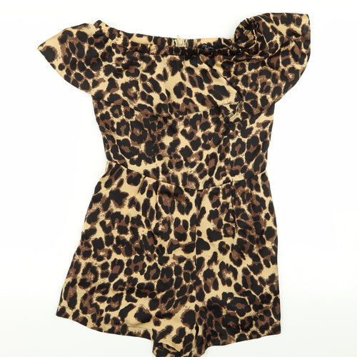 New Look Womens Multicoloured Animal Print  Playsuit One-Piece Size 8