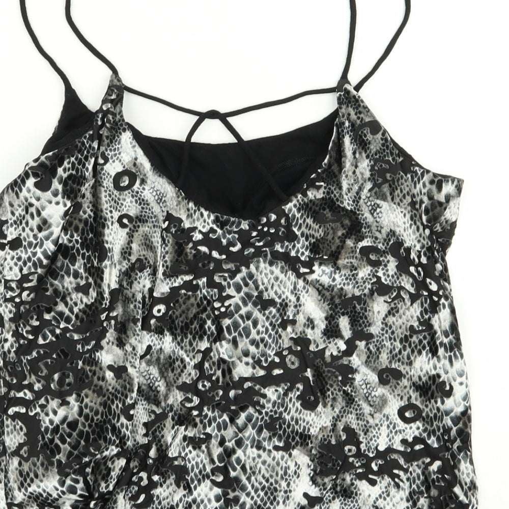 Topshop Womens Multicoloured Animal Print  Basic Tank Size 10