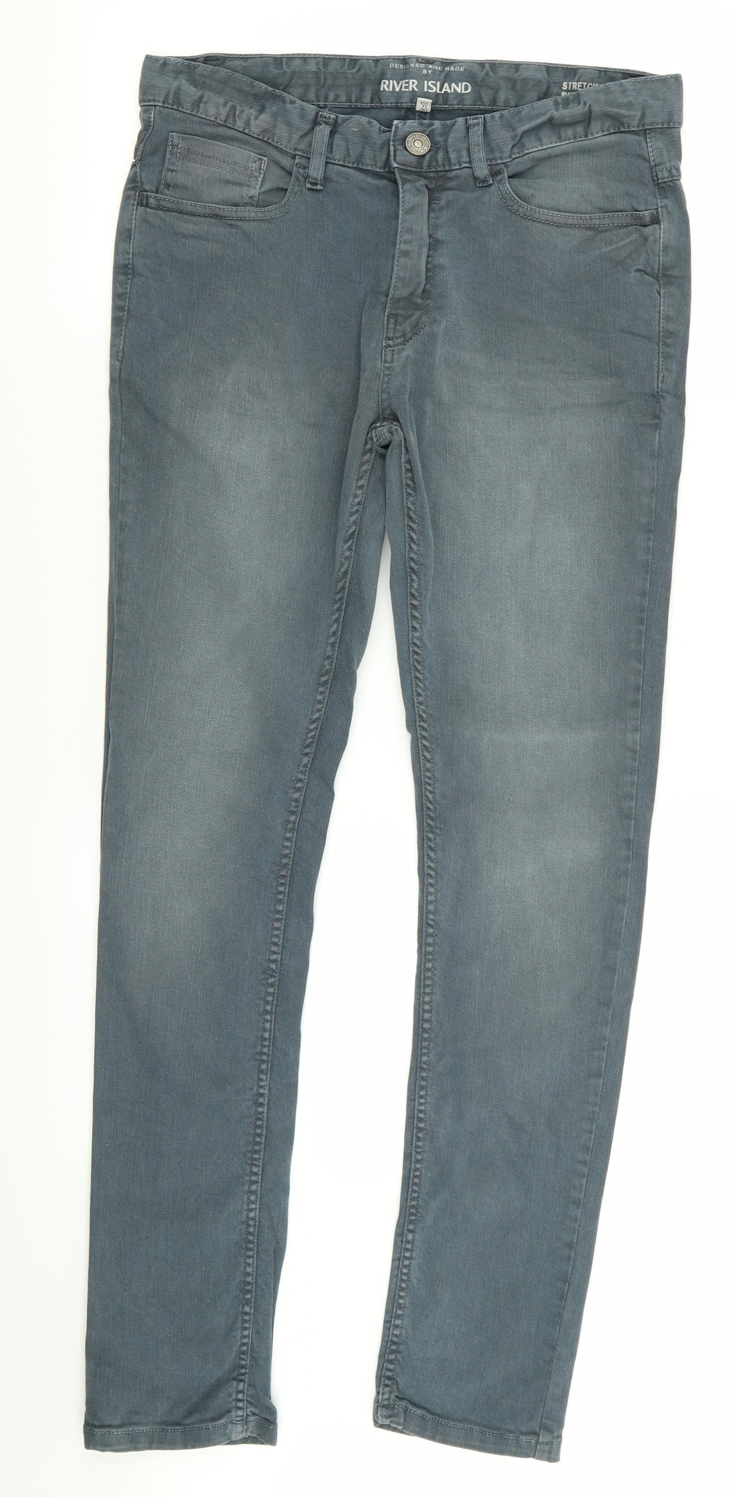River Island Mens Grey   Skinny Jeans Size 28 in L32 in