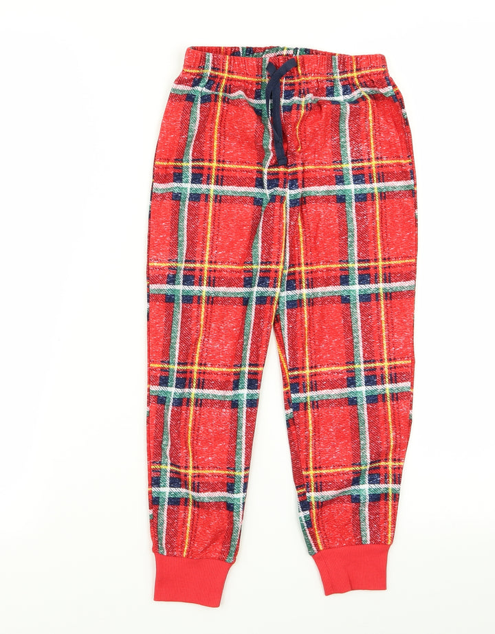 Matalan Girls Red Check  Cami Pyjama Pants Size 6 Years