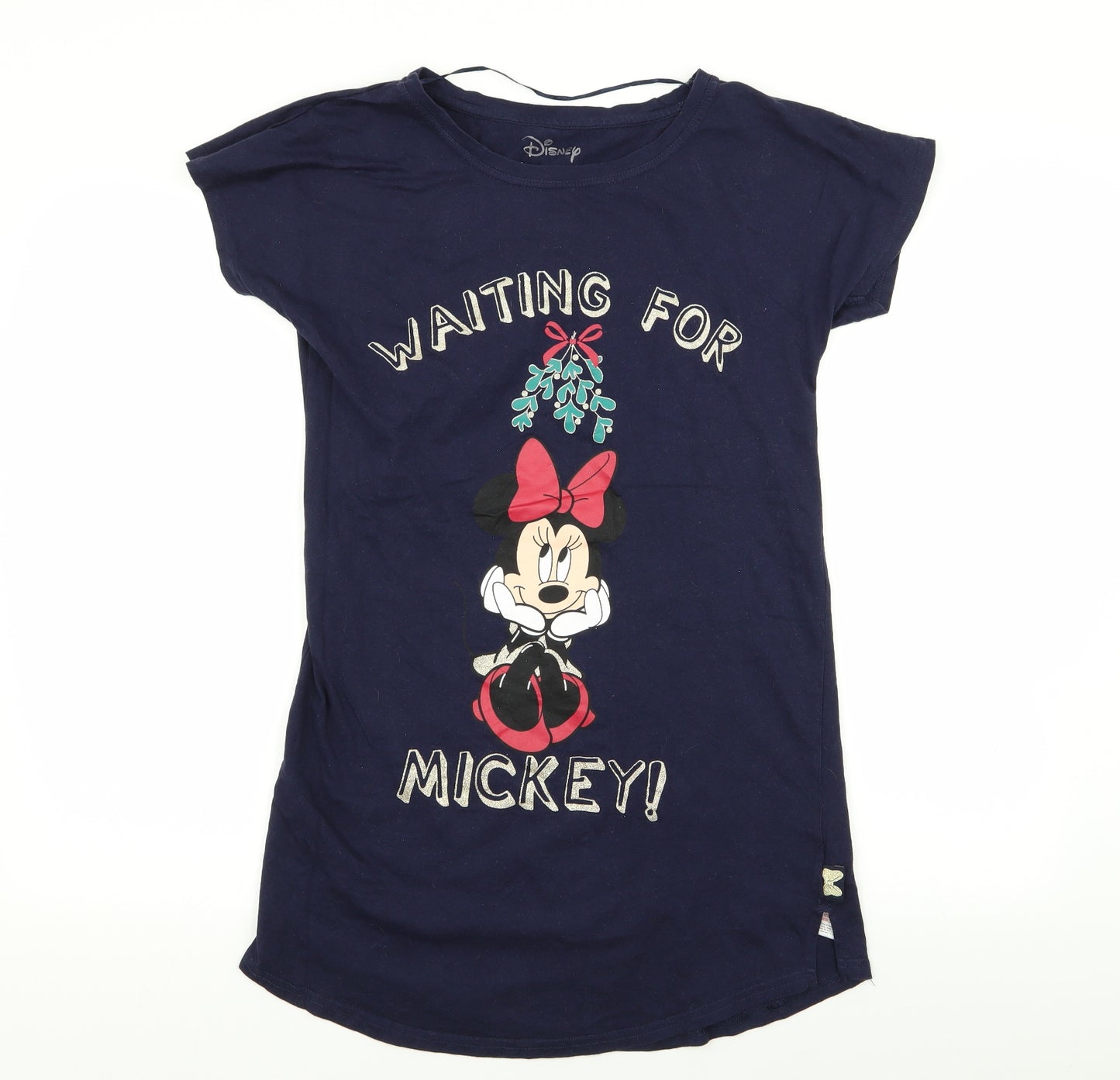 Disney Womens Blue Solid  Top Dress Size 6  - mickey mouse