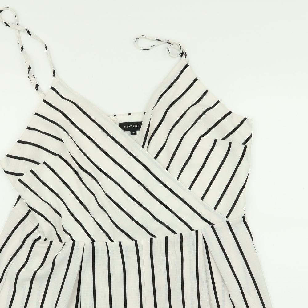 New Look Womens Multicoloured Striped  Playsuit One-Piece Size 16