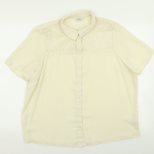 Asda George Womens Ivory Geometric  Basic Button-Up Size 18