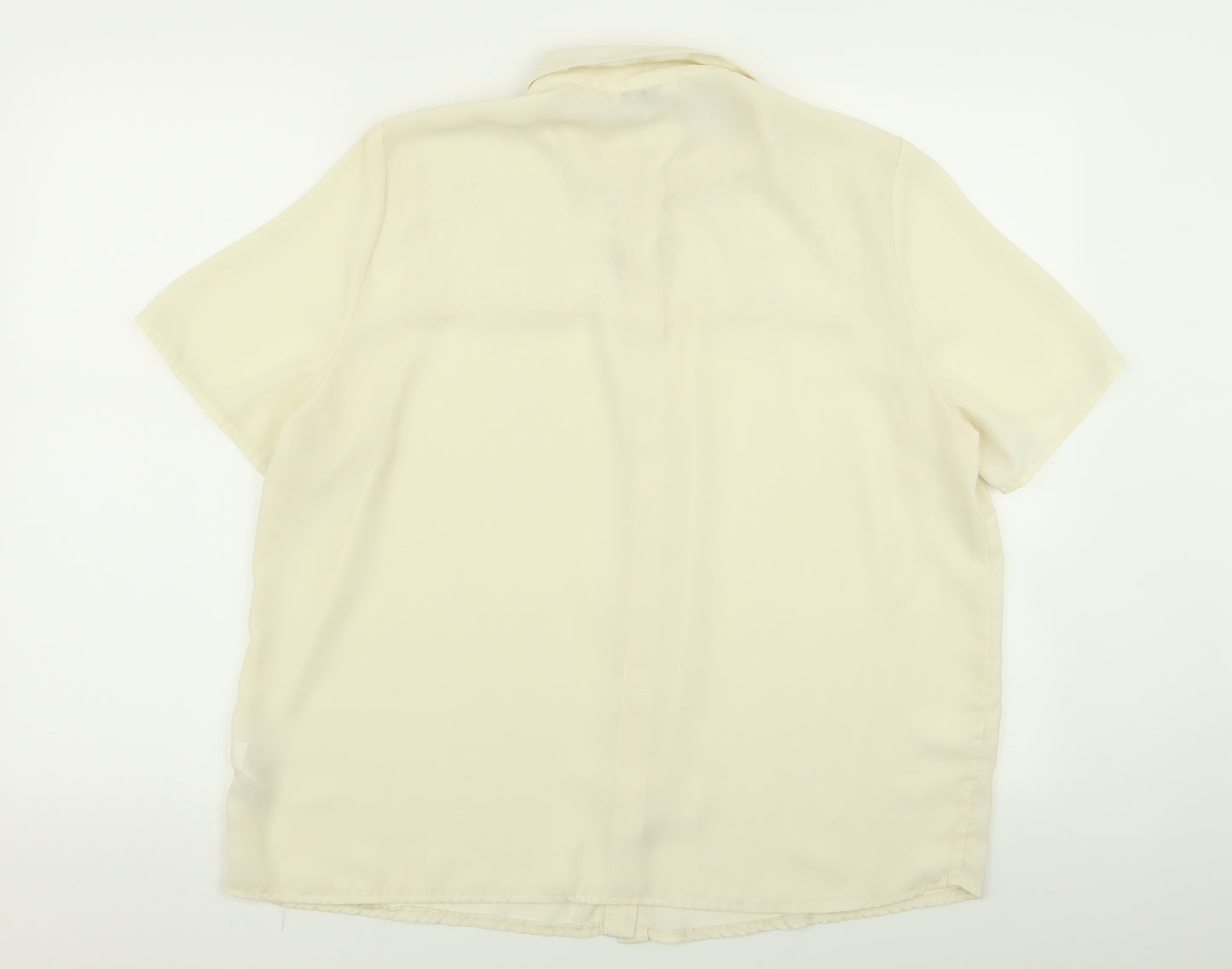 Asda George Womens Ivory Geometric  Basic Button-Up Size 18