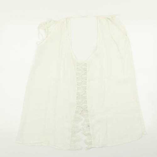 River Island Womens White Geometric  Basic Tank Size 18