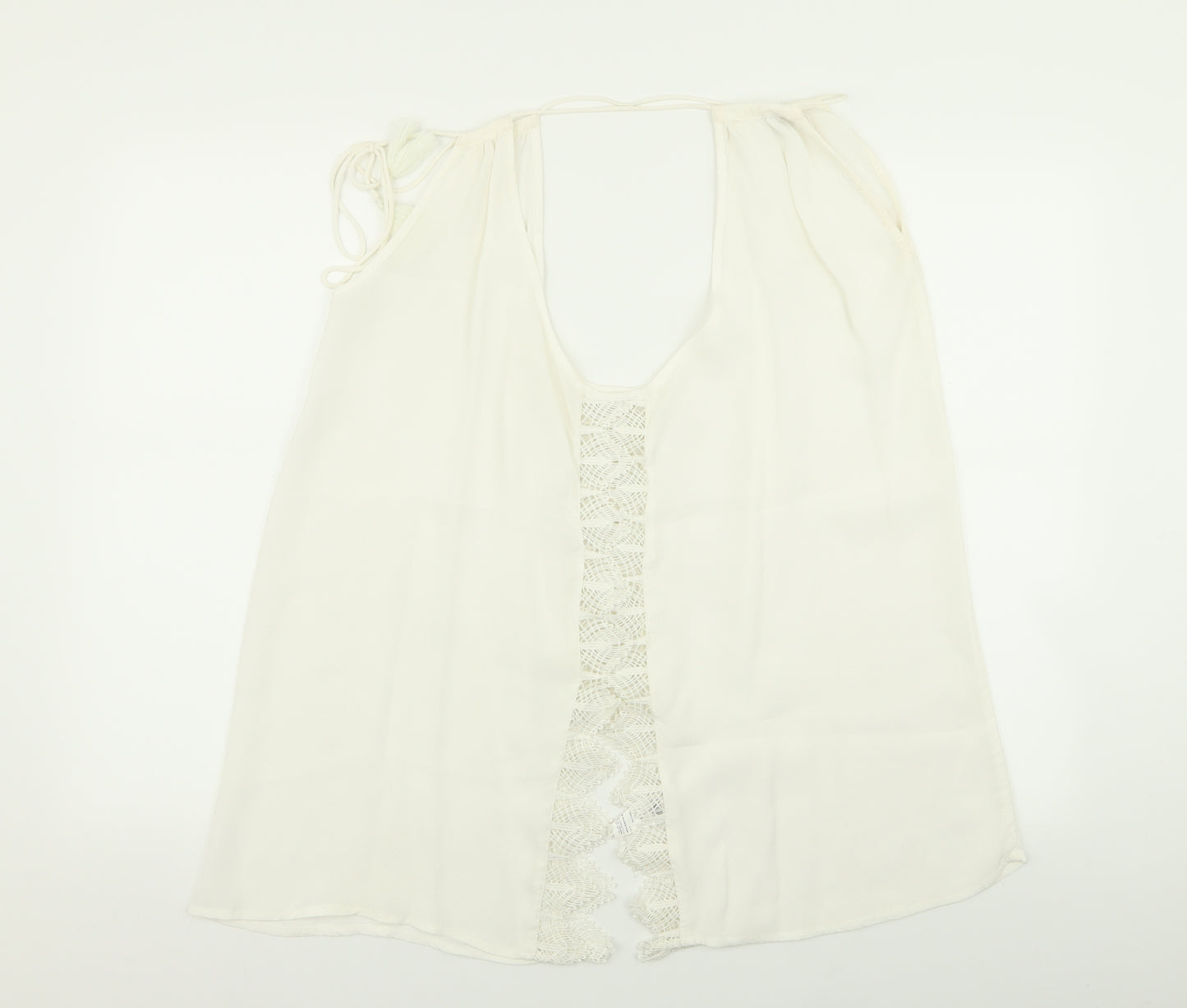 River Island Womens White Geometric  Basic Tank Size 18