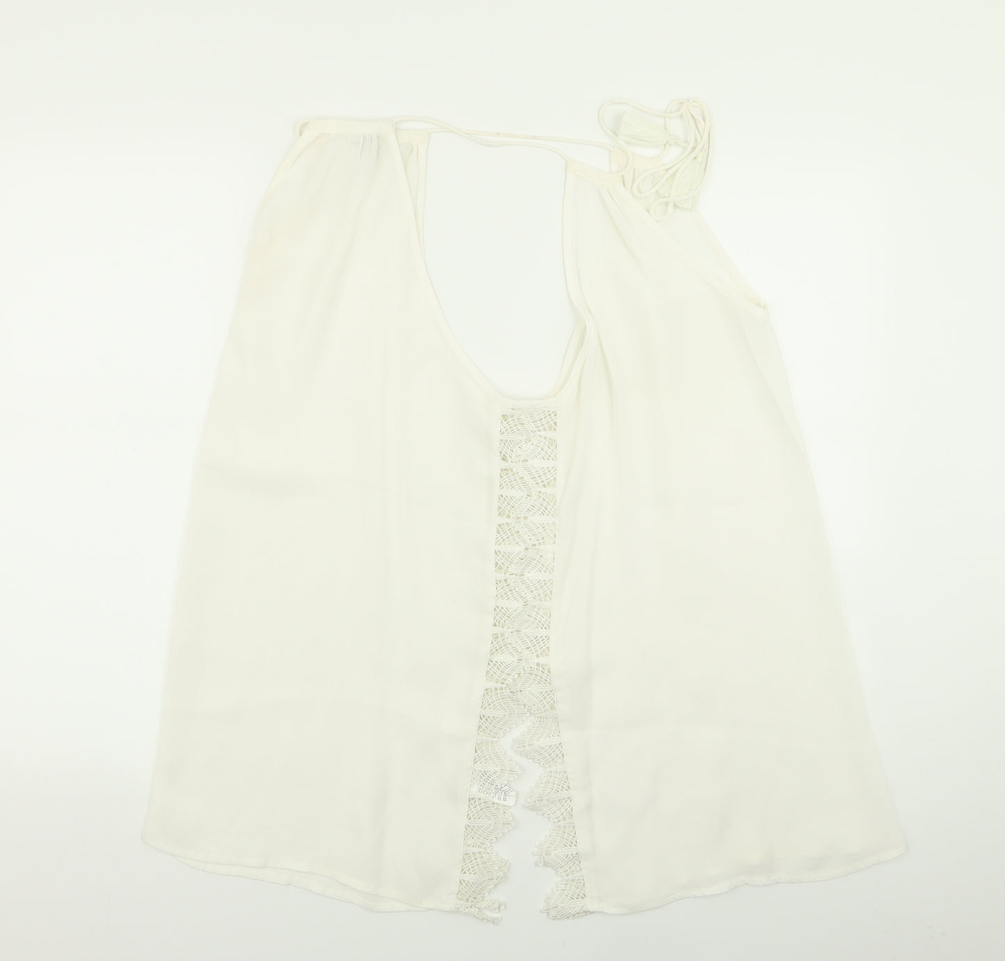 River Island Womens White Geometric  Basic Tank Size 18