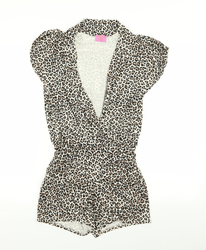 ribbon Womens Multicoloured Animal Print  Playsuit One-Piece Size 8