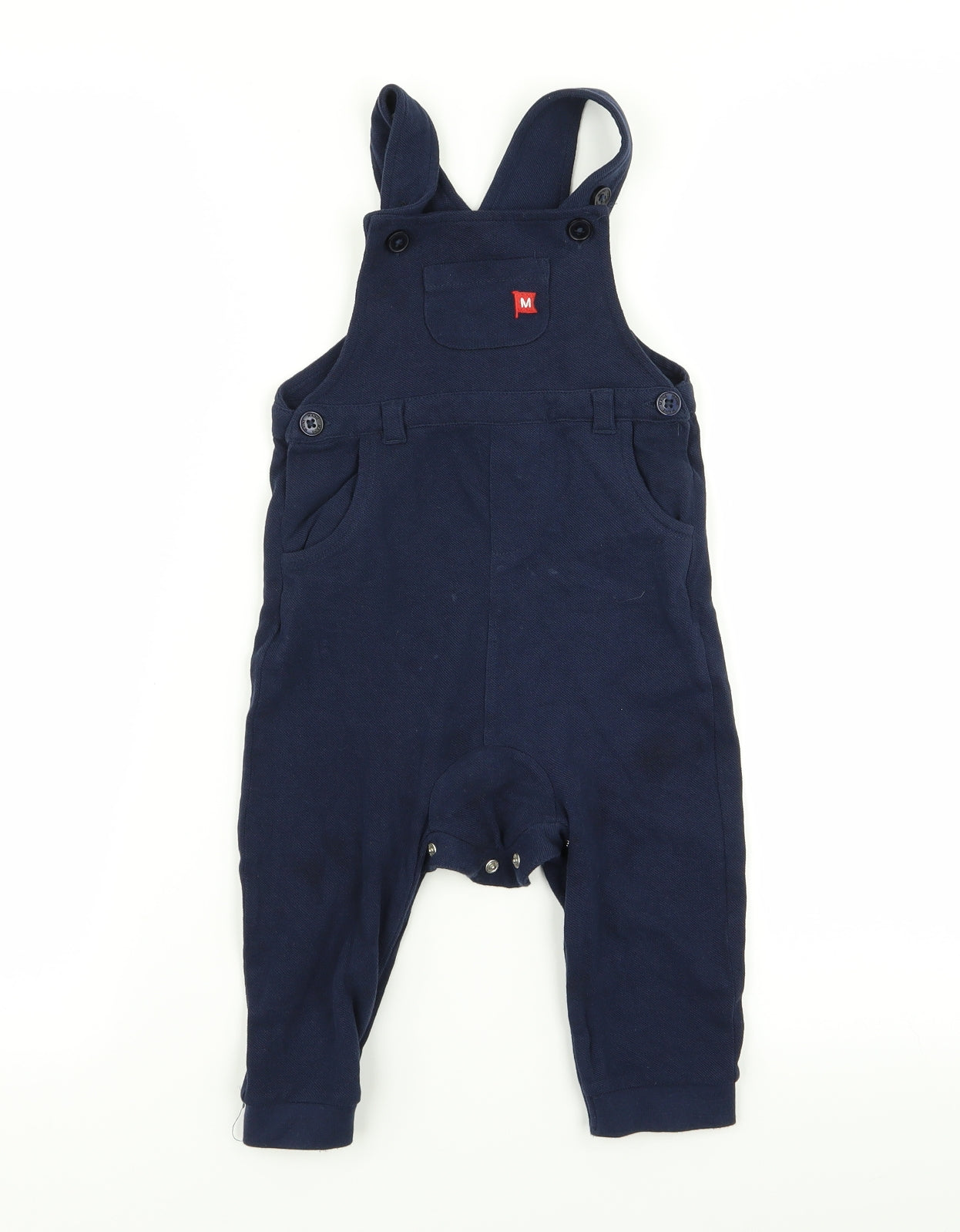 Maine Boys Blue Spotted  Dungaree One-Piece Size 12-18 Months