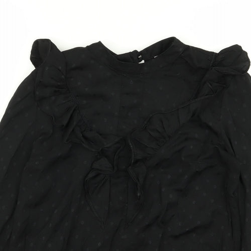 NEXT Womens Black Polka Dot  Basic Blouse Size 6