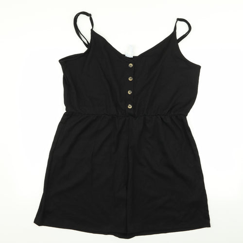 H&M Womens Black   Playsuit One-Piece Size XL
