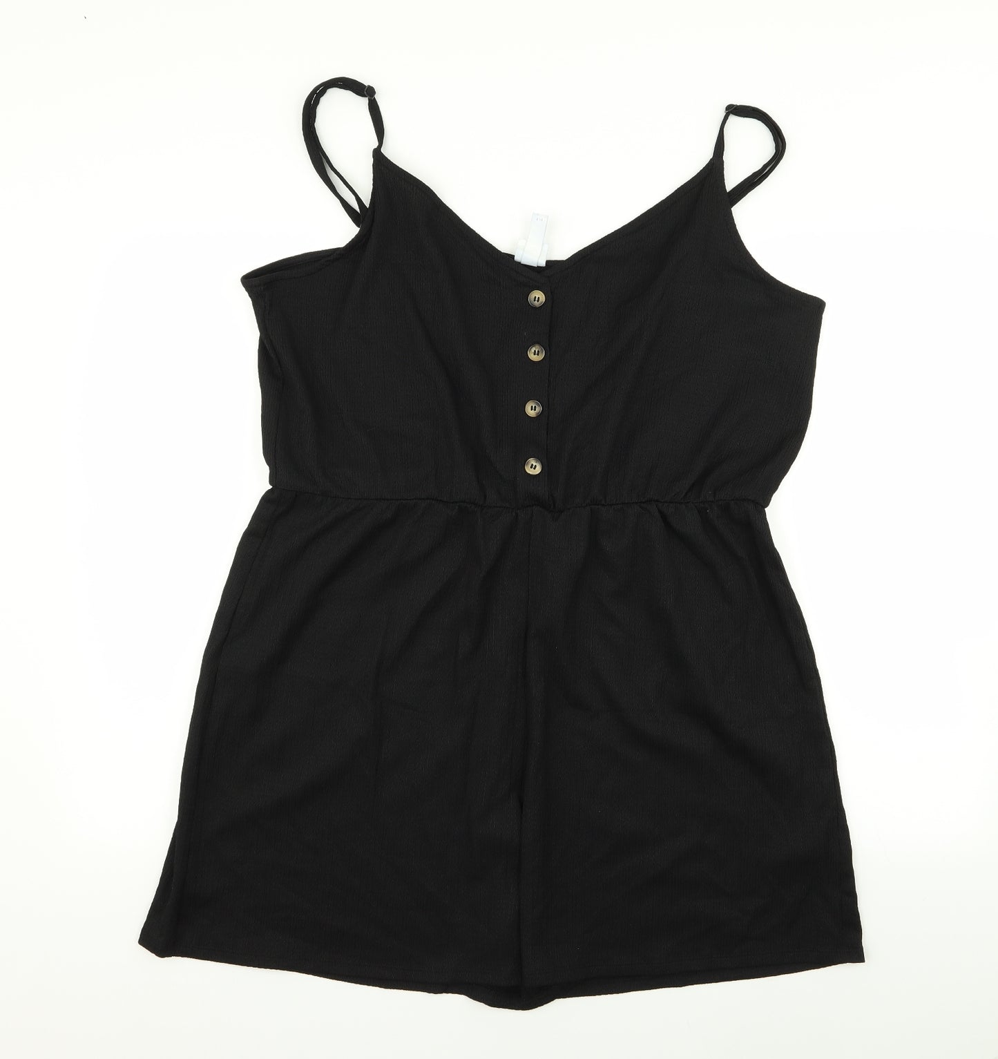 H&M Womens Black   Playsuit One-Piece Size XL