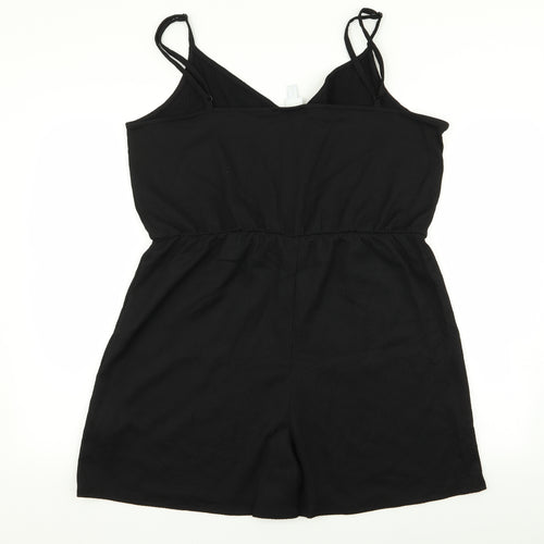 H&M Womens Black   Playsuit One-Piece Size XL
