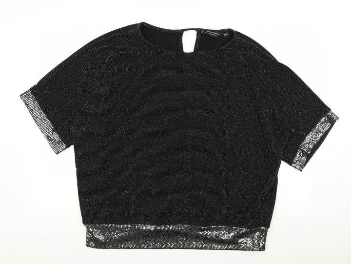 Dorothy Perkins Womens Black Polka Dot Basic Blouse Size 16