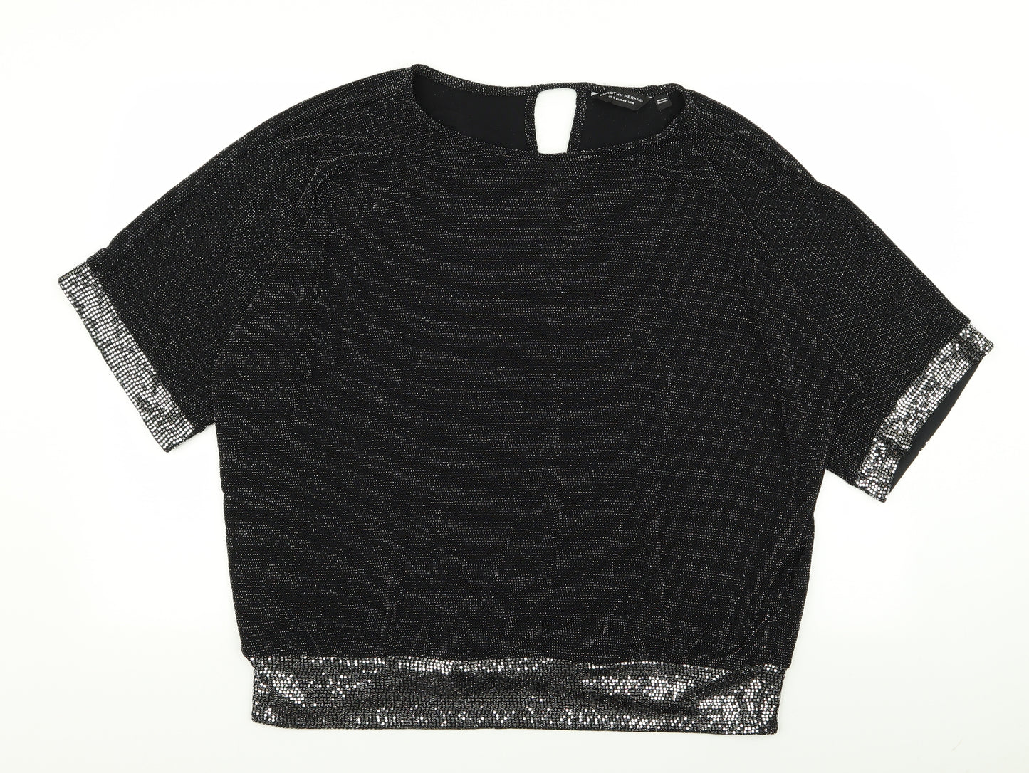 Dorothy Perkins Womens Black Polka Dot  Basic Blouse Size 16