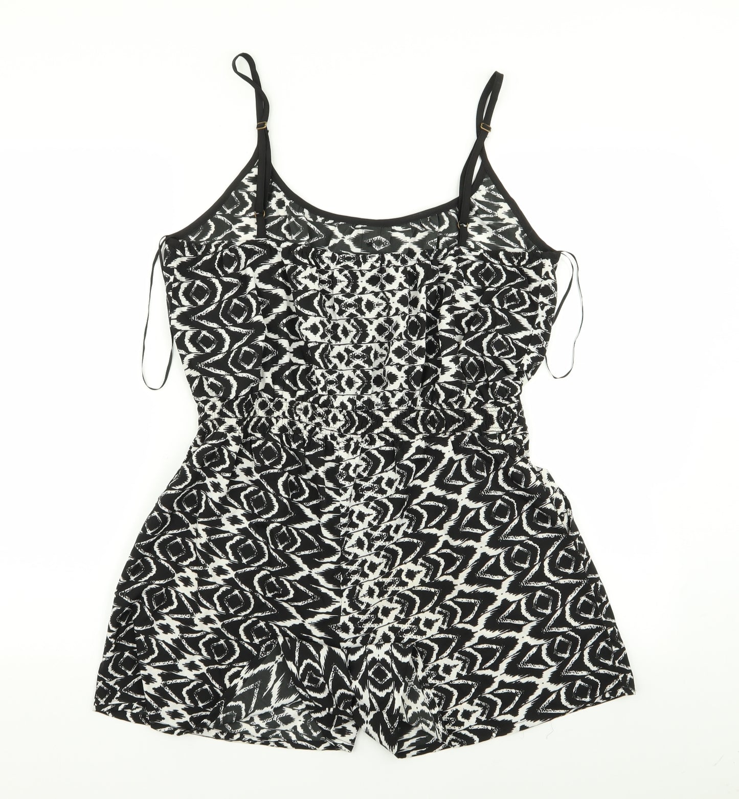 Blue Inc Womens Multicoloured Geometric  Playsuit One-Piece Size 16
