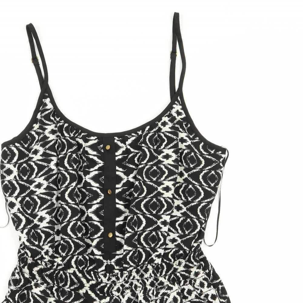 Blue Inc Womens Multicoloured Geometric  Playsuit One-Piece Size 16