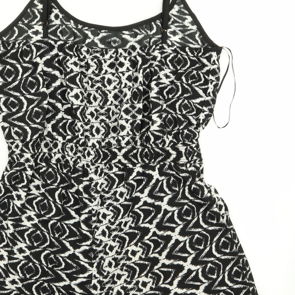 Blue Inc Womens Multicoloured Geometric  Playsuit One-Piece Size 16