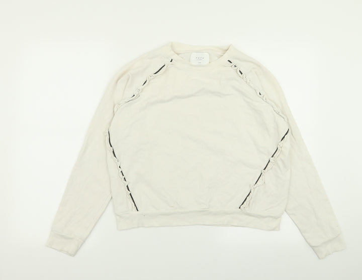 YAYAWOMEN Womens White Pullover Jumper Size M