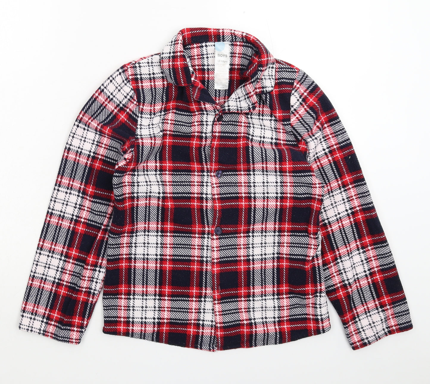 Peacocks Boys Multicoloured Check Fleece  Pyjama Top Size 12-13 Years