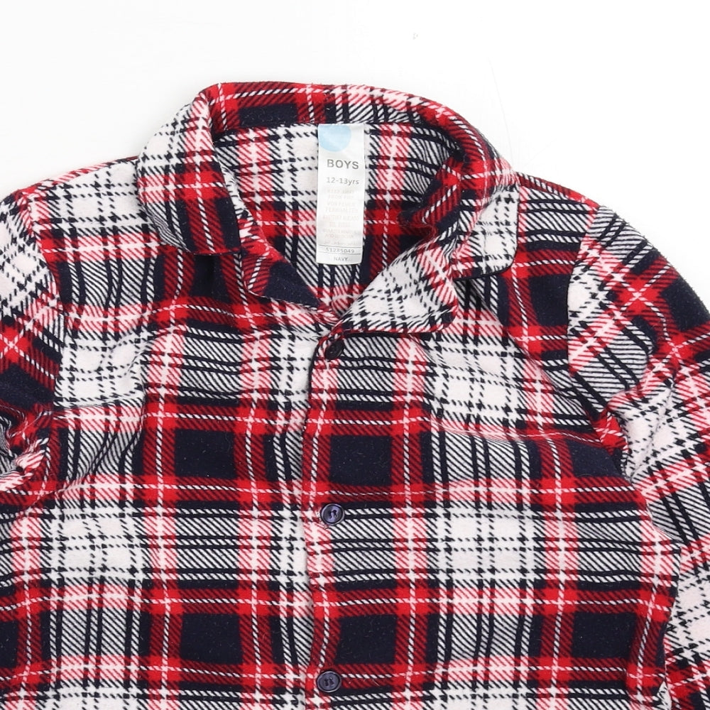 Peacocks Boys Multicoloured Check Fleece  Pyjama Top Size 12-13 Years