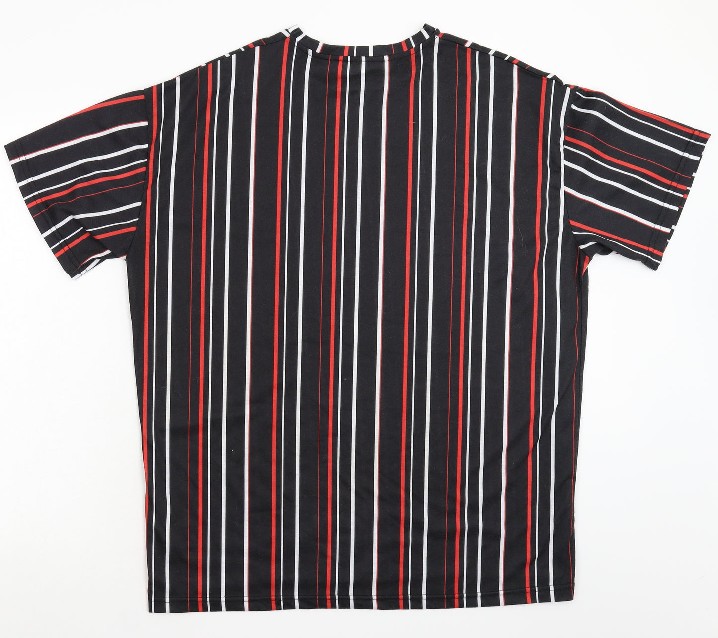 Boohoo Mens Black Striped   T-Shirt Size S
