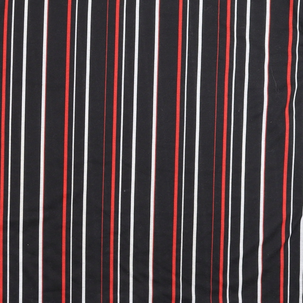 Boohoo Mens Black Striped   T-Shirt Size S