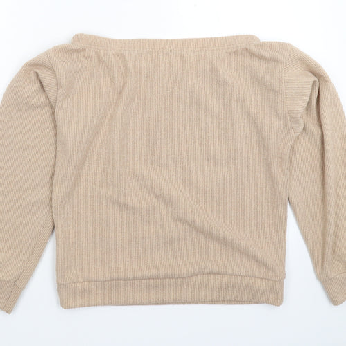 I SAW IT FIRST Womens Beige  Knit Pullover Jumper Size 10